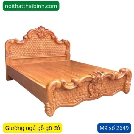 Giường ngủ gỗ gõ đỏ cao cấp MS 2649
