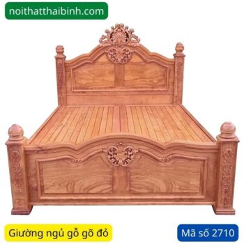 Giường gỗ gõ đỏ cao cấp MS 2710
