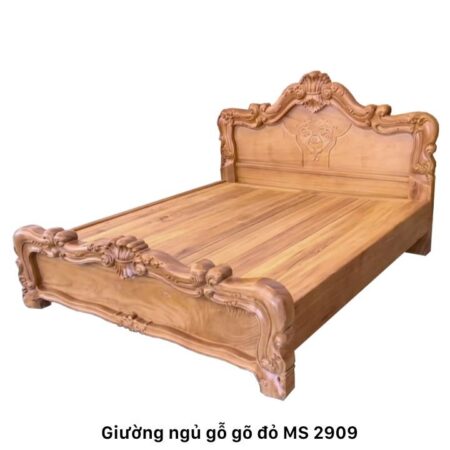Giường ngủ gỗ gõ đỏ cao cấp MS 2909