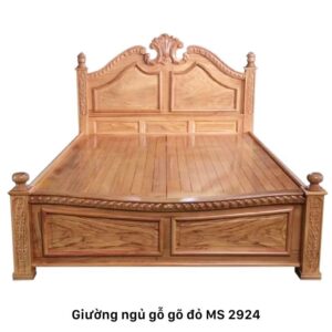 Giường ngủ gỗ gỏ đỏ tự nhiên cao cấp MS 2924