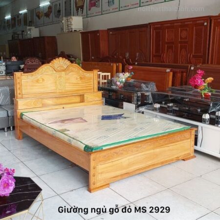 Giường gỗ gõ đỏ cao cấp MS 2929