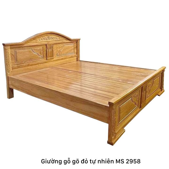 Giường gõ đỏ tự nhiên MS 2958 1 Giường gõ đỏ tự nhiên MS 2958