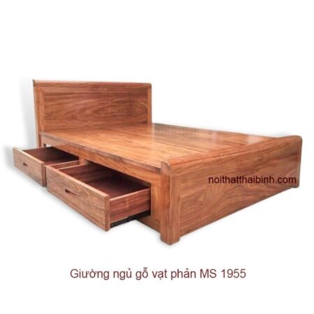 Giường ngủ gỗ vạt phản có ngăn kéo MS 1955