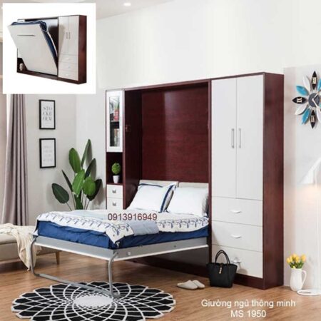 Giường ngủ thông minh kết kợp tủ áo MS 1950