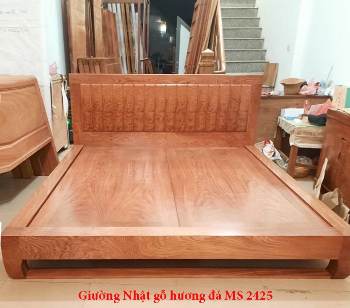 Giường Nhật gỗ hương đá MS 2425 1 Giường Nhật gỗ hương đá MS 2425