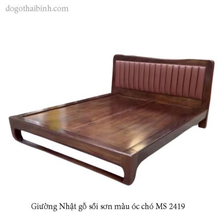 Giường Nhật gỗ sồi sơn màu gỗ óc chó MS 2419
