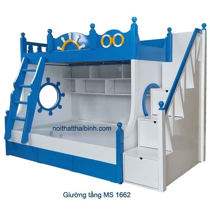 Giường tầng cho bé màu xanh MS 1662 Giá bán= 16,500,000đ giảm còn= 14,500,000đ 1 Giường tầng cho bé màu xanh MS 1662 Giá bán= 16,500,000đ giảm còn= 14,500,000đ