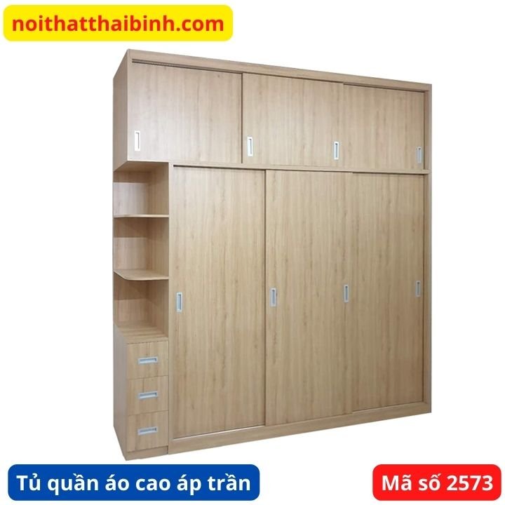 Tủ quần áo cao áp trần cửa lùa MS 2573 1 Tủ quần áo cao áp trần cửa lùa MS 2573