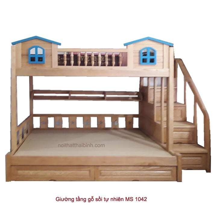 Giường tầng trẻ em gỗ sồi tự nhiên MS 1042 Giá bán = 18.500.000 đ 1 Giường tầng trẻ em gỗ sồi tự nhiên MS 1042 Giá bán = 18.500.000 đ