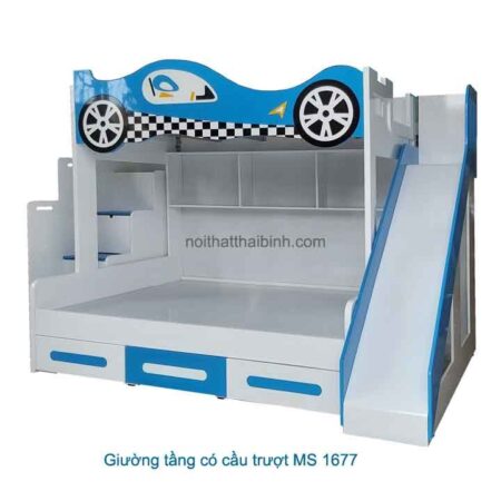 Giường tầng trẻ em có cầu trượt MS 1677 Giá bán= 17,500,000đ giảm còn= 15,500,000đ