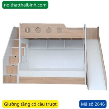 Giường tầng có cầu trượt đẹp MS 2646