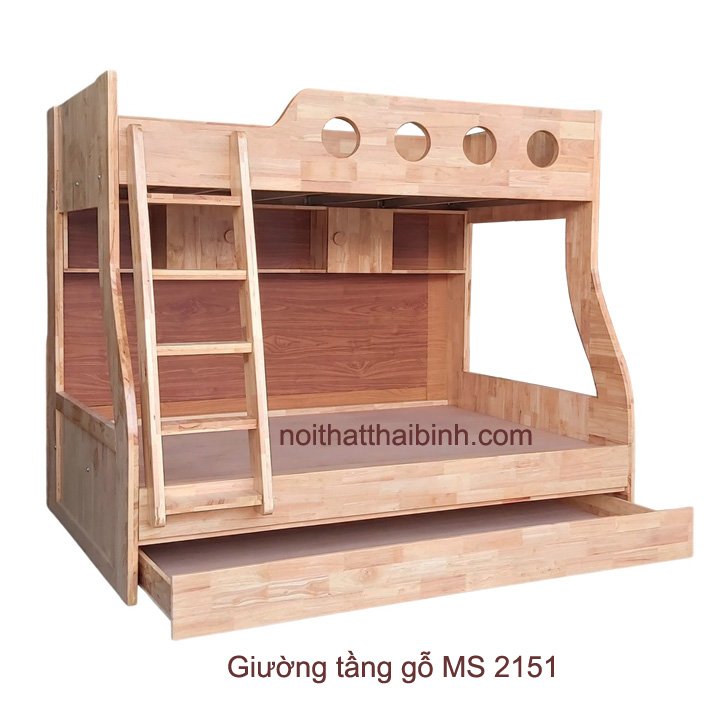 Giường tầng gỗ đẹp MS 2151 1 Giường tầng gỗ đẹp MS 2151