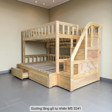Giường tầng gỗ tự nhiên MS 3241