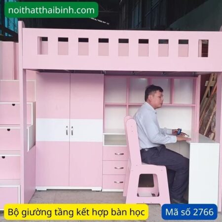 Giường 2 tầng kết hợp bàn học MS 2766
