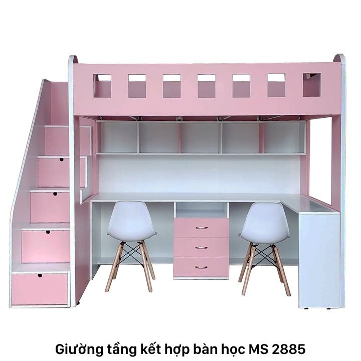 Giường tầng kết hợp bàn học cho bé MS 2885 1 Giường tầng kết hợp bàn học cho bé MS 2885
