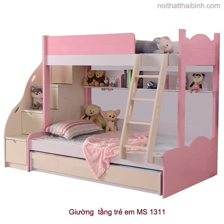 Giường tầng cho bé đẹp màu hồng MS 1311 Giá bán = 15.500.000đ giảm còn = 13.500.000đ 1 Giường tầng cho bé đẹp màu hồng MS 1311 Giá bán = 15.500.000đ giảm còn = 13.500.000đ