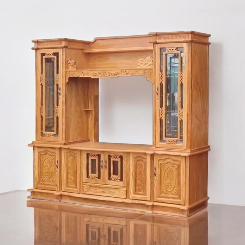 Kệ tivi gỗ gõ đỏ kết hợp tủ rượu MS 2737 4 Kệ tivi gỗ gõ đỏ kết hợp tủ rượu MS 2737 - Ảnh 4