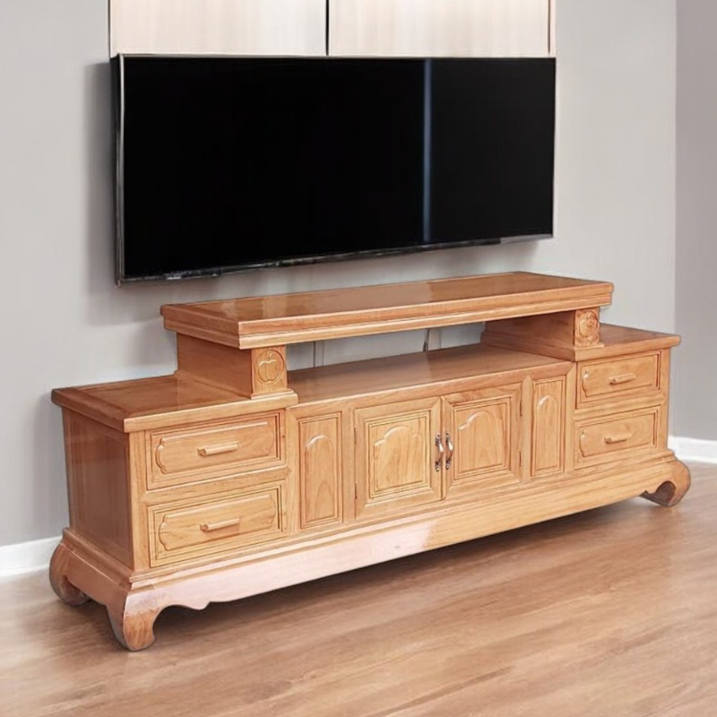 Kệ tivi gỗ gõ đỏ MS 3059 3 Kệ tivi gỗ gõ đỏ MS 3059 - Ảnh 3