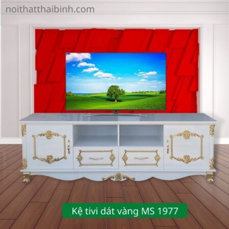 Kệ tivi dát vàng MS 1977