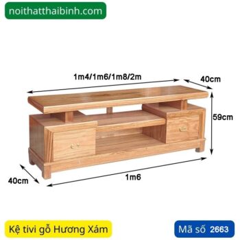 Tủ kệ tivi gỗ Hương Xám MS 2663 8 Tủ kệ tivi gỗ Hương Xám MS 2663