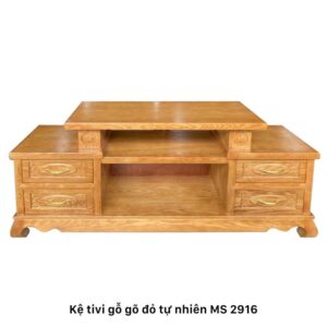 Kệ tivi gỗ gõ đỏ tự nhiên cao cấp MS 2916