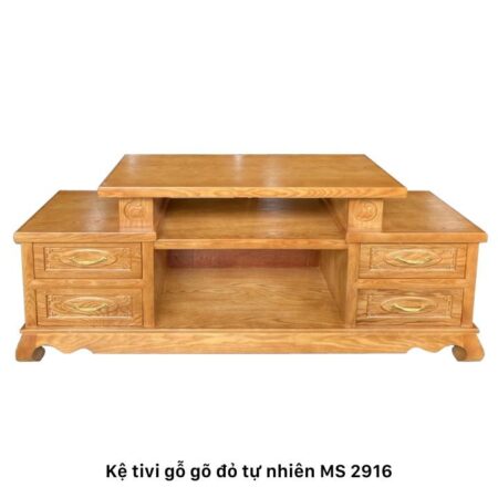 Kệ tivi gỗ gõ đỏ tự nhiên cao cấp MS 2916