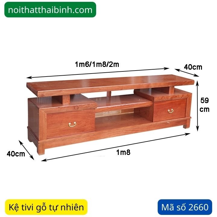 Kệ tivi gỗ tự nhiên vân hương đá MS 2660 4 Kệ tivi gỗ tự nhiên vân hương đá MS 2660 - Ảnh 4