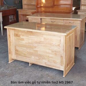 Bàn làm việc gỗ tự nhiên 1m2 MS 2967 8 Bàn làm việc gỗ tự nhiên 1m2 MS 2967