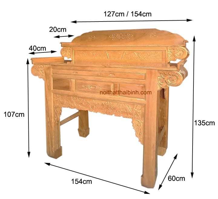 Bàn thờ gỗ gõ đỏ MS 1180 2 Bàn thờ gỗ gõ đỏ MS 1180 - Ảnh 2