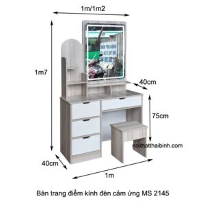 Bàn trang điểm kính đèn cảm ứng MS 2145 9 Bàn trang điểm kính đèn cảm ứng MS 2145
