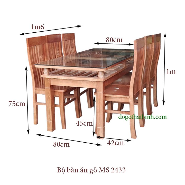 Bộ bàn ăn gỗ xoan đào 6 ghế MS 2433 5 Bộ bàn ăn gỗ xoan đào 6 ghế MS 2433 - Ảnh 5