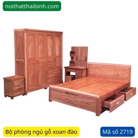 Trọn bộ phòng ngủ gỗ xoan đào MS 2719