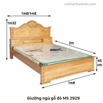 Giường gỗ gõ đỏ cao cấp MS 2929 14 Giường gỗ gõ đỏ cao cấp MS 2929