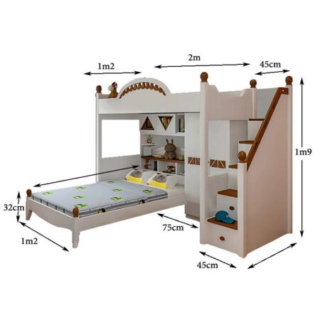 Bộ nội thất giường tầng cho bé MS 9814 9 Bộ nội thất giường tầng cho bé MS 9814