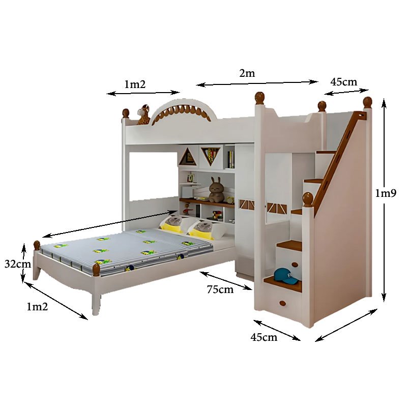 Bộ nội thất giường tầng cho bé MS 9814 5 Bộ nội thất giường tầng cho bé MS 9814 - Ảnh 5
