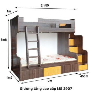 Giường tầng cao cấp hiện đại MS 2907 9 Giường tầng cao cấp hiện đại MS 2907