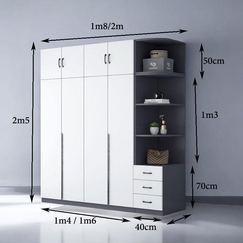 Mẫu tủ quần áo đẹp hiện đại MS 3207 2 Mẫu tủ quần áo đẹp hiện đại MS 3207 - Ảnh 2
