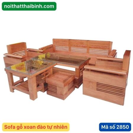 Sofa gỗ xoan đào tự nhiên MS 2850