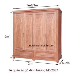 Tủ áo gỗ tự nhiên vân đinh hương MS 2087 7 Tủ áo gỗ tự nhiên vân đinh hương MS 2087