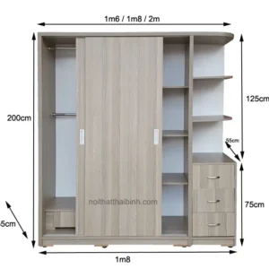 Tủ quần áo cánh lùa hiện đại MS 1233 7 Tủ quần áo cánh lùa hiện đại MS 1233