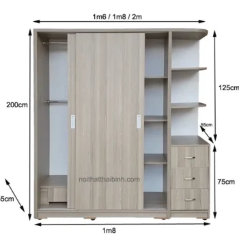 Tủ quần áo cánh lùa hiện đại MS 1233 7 Tủ quần áo cánh lùa hiện đại MS 1233