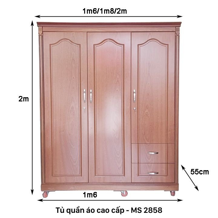 Tủ quần áo 1m6 MS 2858 5 Tủ quần áo 1m6 MS 2858 - Ảnh 5