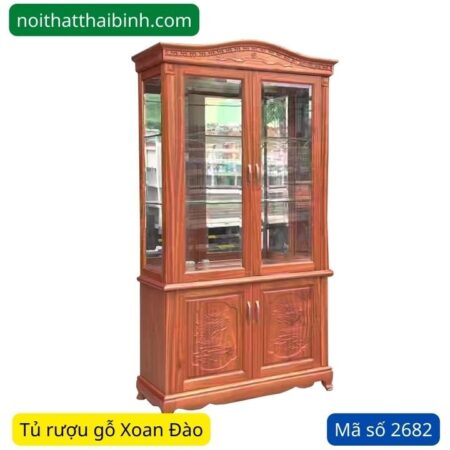 Tủ rượu gỗ xoan đào 1m MS 2682