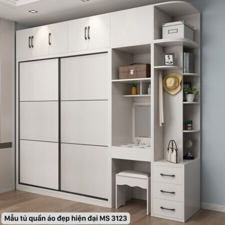 Mẫu tủ quần áo đẹp hiện đại MS 3123