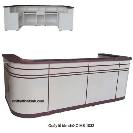 Quầy lễ tân chữ C  dài 3 mét MS 1032 Giá bán= 13.500.000 đ