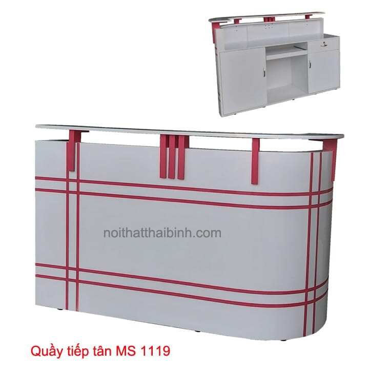 Quầy tiếp tân 1m8 MS 1119 Giá bán= 7.000.000đ giảm còn= 6.000.000đ 1 Quầy tiếp tân 1m8 MS 1119 Giá bán= 7.000.000đ giảm còn= 6.000.000đ