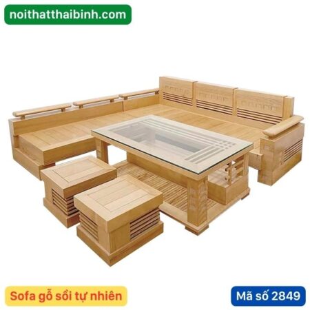 Sofa góc gỗ sồi tự nhiên MS 2849