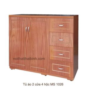 Tủ áo 2 cửa 4 hộc MS 1026 Giá bán = 3.500.000 đ