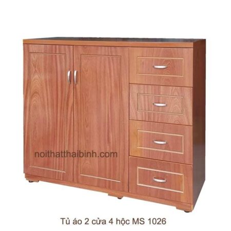 Tủ áo 2 cửa 4 hộc MS 1026 Giá bán = 3.500.000 đ