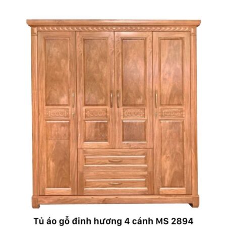 Tủ áo gỗ đinh hương 4 cánh MS 2894